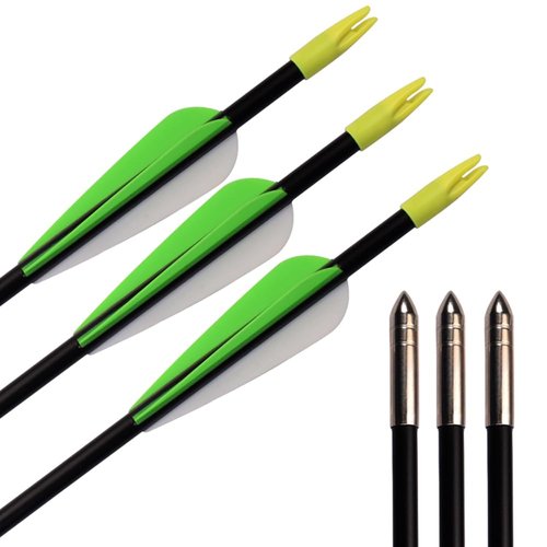 Fiberglass Practice Arrows Archery 24 Inch Target Shooting Safety Recurve Bows Suitable for Youth Children Woman Beginner 12 PCS