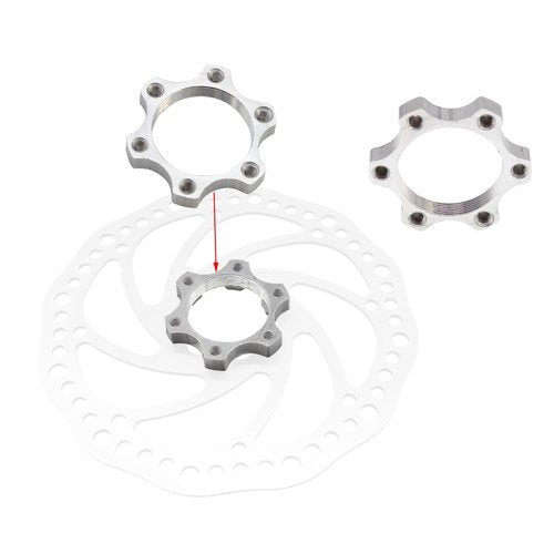 Generic 2 Pcs Bike Bicycle Freewheel Threaded Hubs Disk Disc Brake Rotor Aluminium Alloy 6 Bolt Flange Adapter Hub Conversion Adapter 44mm/1.73 Inch Cycling Accessories, silvery, zxcdslw001