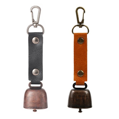 SquEqu 2 Pack Bear Bell Metal Loud Hiking Bells Pendant Keychain with Carabiner Hook Magnetic Mute Silencer for Outdoor Camping Trikking Harness Survival Emergency Montain Climbing Dog Animals