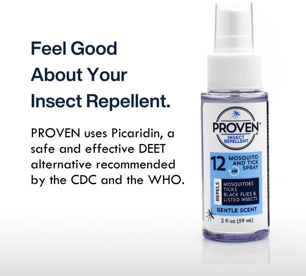 Proven Insect Repellent Spray, Keep Mosquitoes, Ticks and Flies Off, DEET Alternative Repellent, Up to 12-Hour Protection, Great for Camping or Hiking, 6 Ounce, Odorless Spray