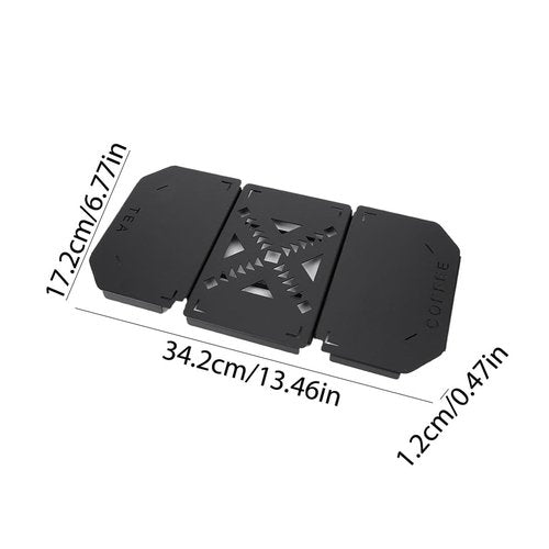 Lunch Box Steel Table Top, Folding Lunch Box Table Top, Aluminium Alloy Lunchbox Table, Portable Camping Table Board, Black, Camping and Fishing Accessory