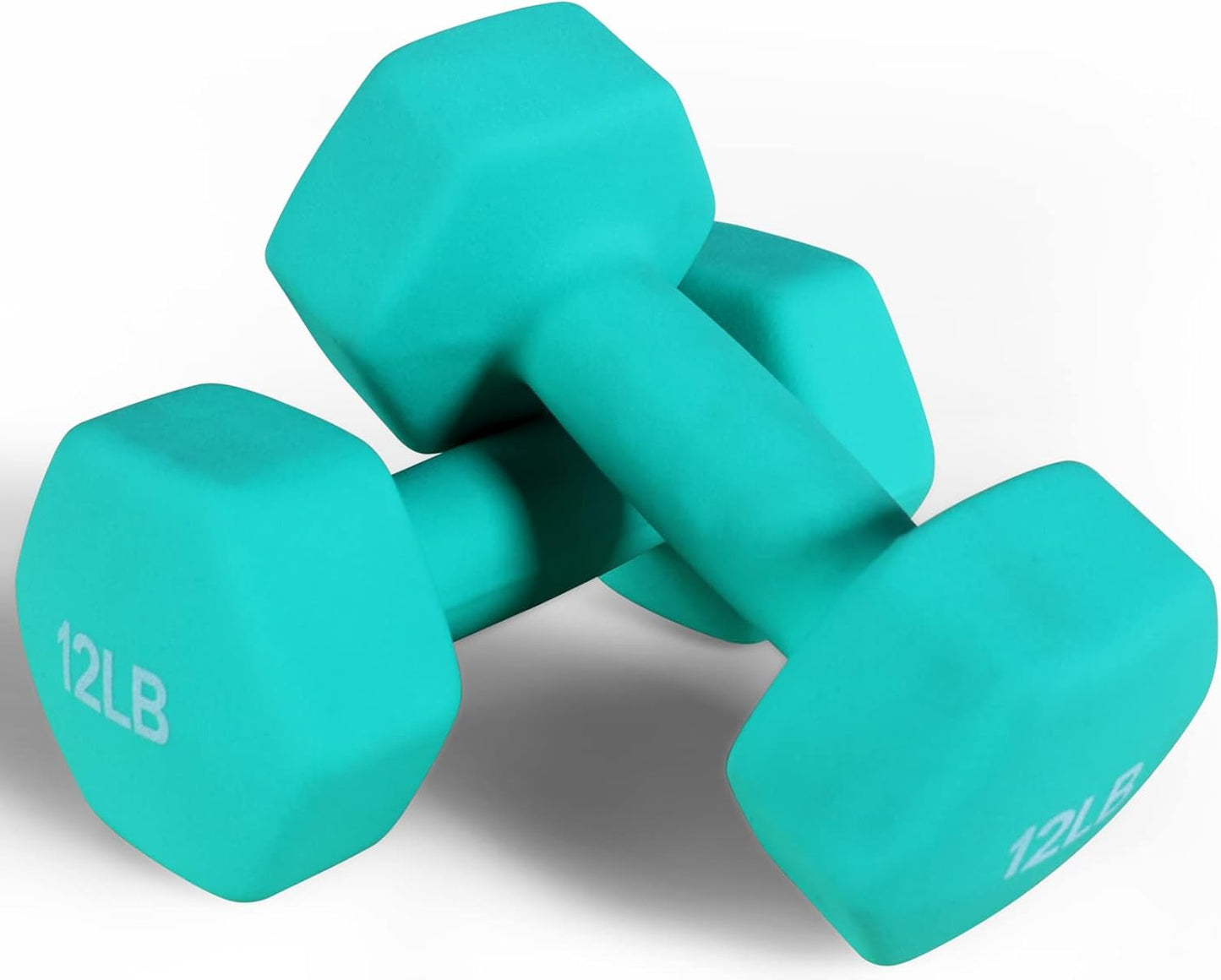 Neoprene Dumbbell Hand Weights, Anti-Slip, Anti-roll, Hex Shape Colorful, Pair or Set with Stand