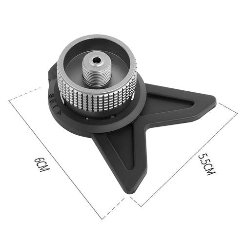 YERGOFE Camping Stove Adapter with Stand - 2 Pcs - Portable Camping Grill Gas Stove Adapter Input Butane Canister, Output Lindal Valve