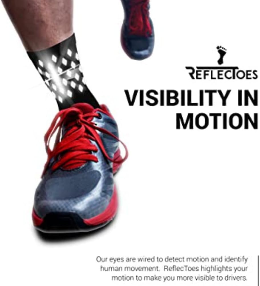 Reflective Socks - High Visibility Sports Socks Cushioned, Biomotion Safety Gear for Outdoor Athletes