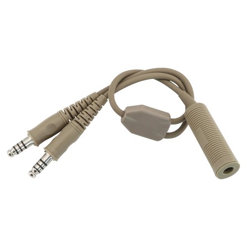 HEARFALCOM Tactical Headset Adapter Single Pass to Dual Pass Cable Compatible with COMTAC SORDIN Tactical Hunting Shooting Headset (DE)