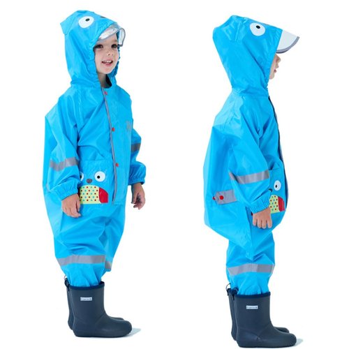 Toddler Rain Suit Baby Rain Suits Kids Rain Suit with Hood Waterproof Coverall One Piece Rain Suits for Kids(1-9 Years)