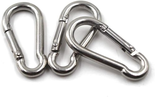 304 Stainless Steel Spring Snap Link Hook, Loaded Hook,Keychain Carabiner Clip for Home, Camping, Fishing, Hiking, Traveling