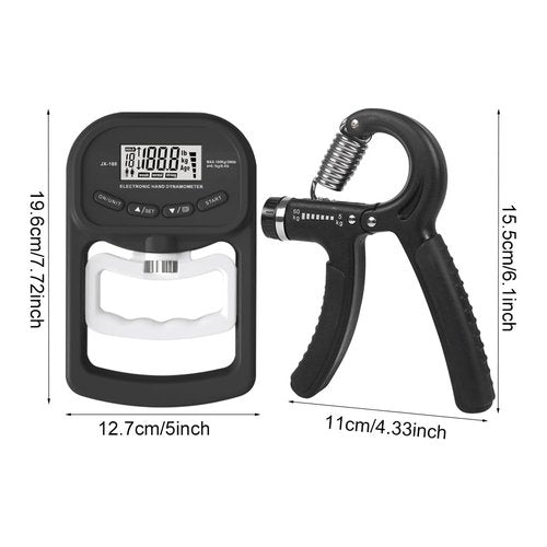 Grip Strength Tester Trainer and Dynamometer, Hand Grip Strengthener Gripper, Digital Grip Strength Tester with LCD Display for Grip Strength Testing and Training, 396lbs / 180kg