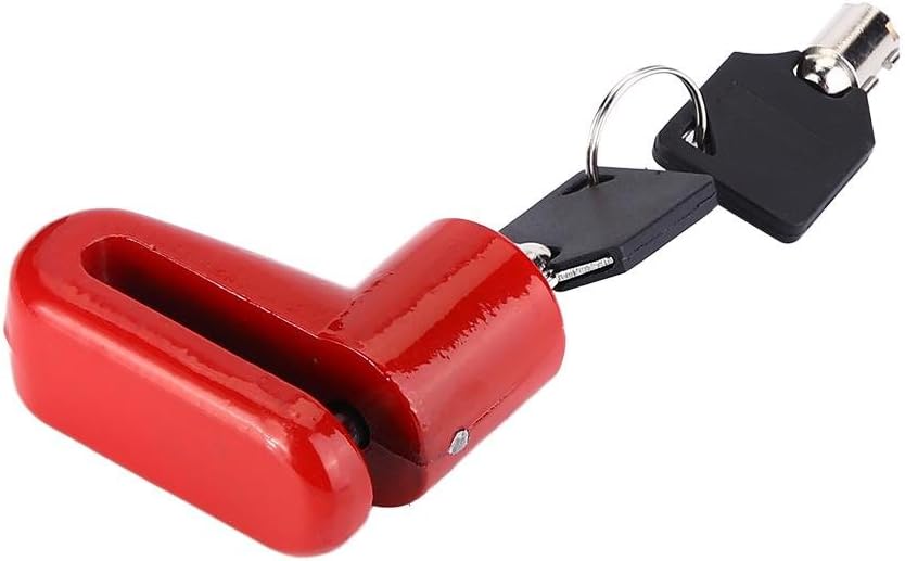 Tbest Disc Brake Lock Mini Anti-Theft Wheel Security Lock with Plastic Frame & Keys for Mountain Road MTB Bike Cycling Rotor Disc Brake Wheel Lock 3 Colors
