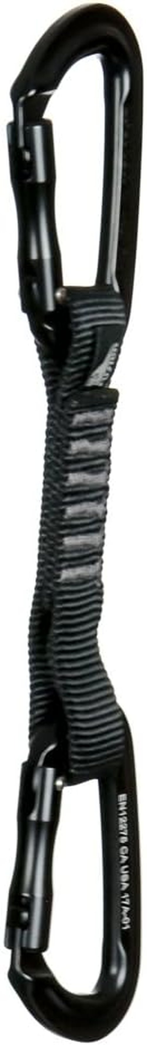 Fusion Climb 4-Pack 12cm Tactical Military Rescue Quickdraw Set with Contigua Straight Gate Black/Contigua Straight Gate Black Carabiners