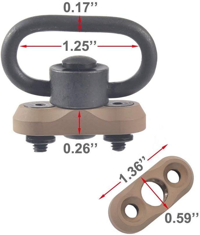 QD Swivel Mount 1.25 inch Push Button with Adaptor Base for Keymod Rail