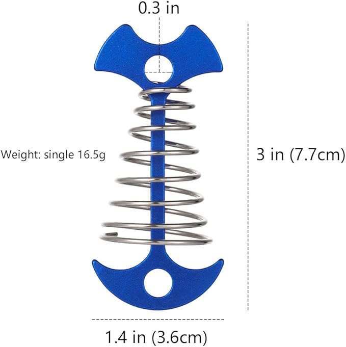 Fishbone Deck Anchor Pegs with Carabiners, Aluminium Deck Tent Stakes with Spring Buckle Aluminium Deck Windproof Tent Stakes for Outdoor Camping Hiking (10Pcs Red)