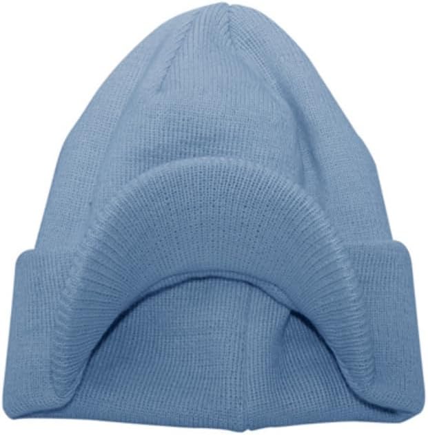 The Vintage Year Plain Sports Visor Billed Knit Radar Cuff Beanie