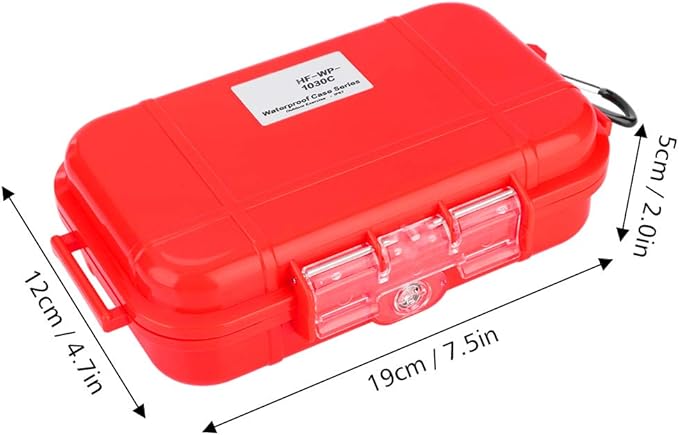 Waterproof Storage Case, Outdoor Survival Waterproof Case Shockproof Storage Case Airtight Carry Box Container for Outdoor Boating Camping(Red)