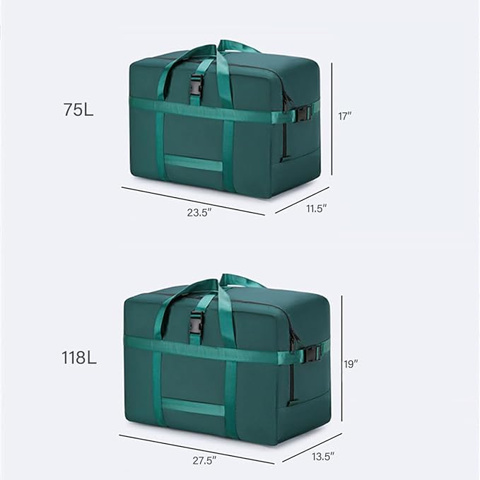 Extra Large Storage Bags Duffle Bags Tote for Moving, Storage, Camping and Travel (Black, 118L)