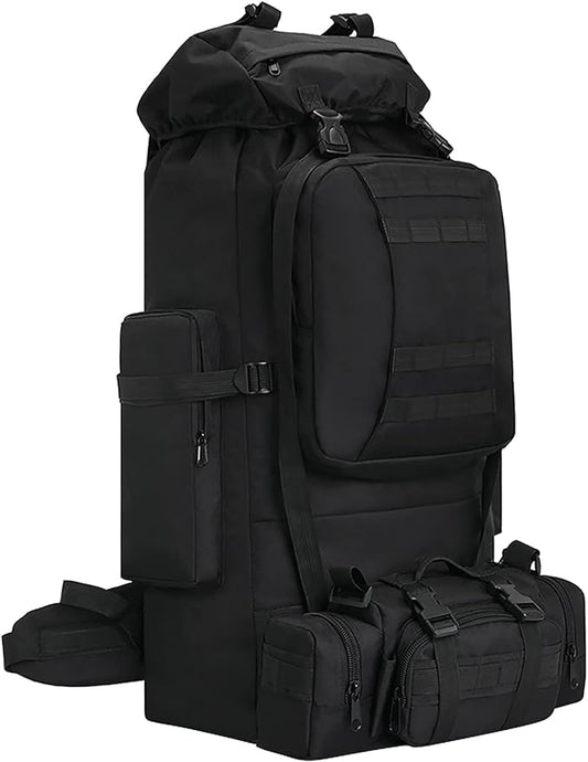100L Camping Hiking Backpack,Molle military Tactical rucksack backpack,Waterproof Lightweight Hiking Backpack (Black)