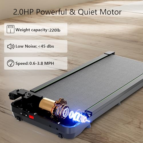 UPREIGN 3 in 1 Portable Treadmill and Walking Pad for Home/Office, Remote Control and Large LED Display Screen