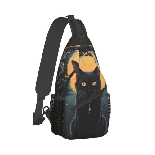 Cat Sling Bag Travel Crossbody Backpack Hiking chest Daypack Shoulder Pack for Women Adjustable Waterproof Lightweight Walking Outdoor