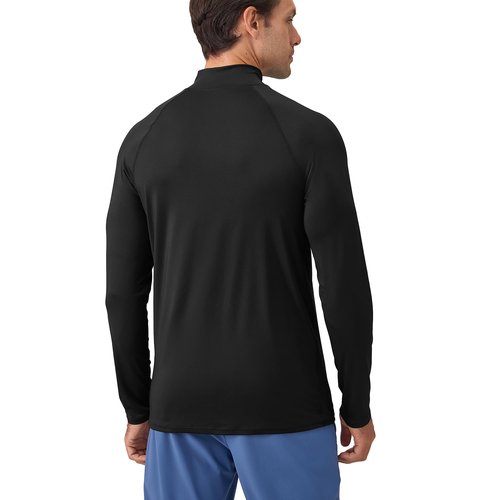 CARGFM Men's 1/4 Zip Pullover Sun Protection Golf Shirt Lightweight Long Sleeve Athletic Fishing Sports T-Shirt Top Black