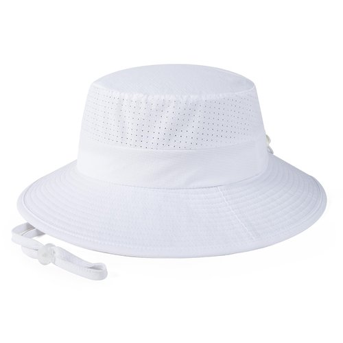 VOBOOM Sun Hats for Men Women Fishing Hat Breathable Wide Brim Summer UV Protection Hat (White)