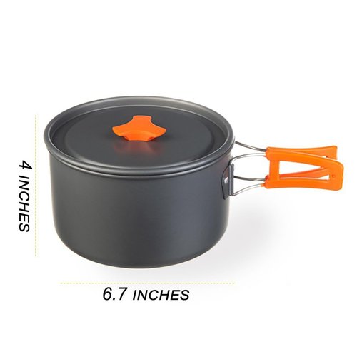 Portable Folding Stove, Compact Fuel Stove, Outdoor Cooking Gear Set, Mini Camping Stove, Windproof Camping Stove Head, Outdoor Travel Cookware Cooking Supplies, Fuel Stove (Cookware set)