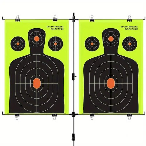 Silhouette Splatter Burst Target- 12 x 18 inch - Easily See Your Shots Burst with Higly Visible Bright Flourescent Yellow Upon Impact, 10-Pack