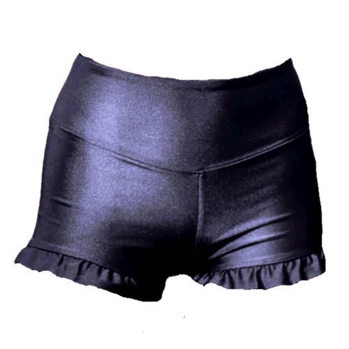 Syhuh Girls' Modern Ruffle Athletic Shorts - Gymnastics, Bright Black