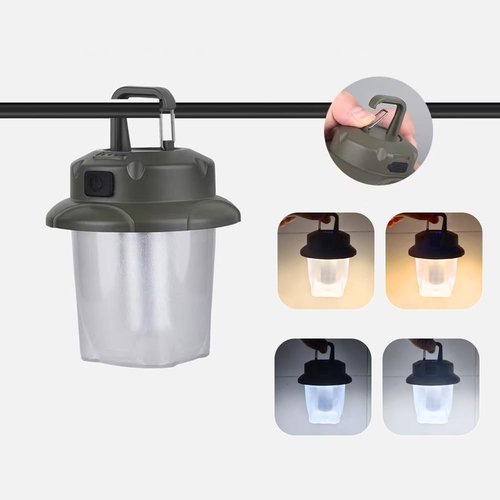 YZYOE LED Rechargeable Mini Camping Light, Outdoor Portable Lighting with Keychain, 4-Mode White and Warm Pineal Light.