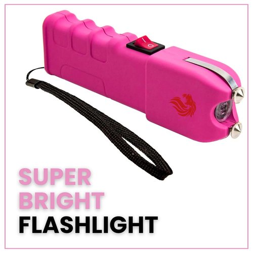Odds Shifter - Flashlight Stun Gun for Women Self Defense and Emergency Whistle - 1.62 uC Charge, 120 Lumens, Anti Grab Strips, Rubber Coated Grip
