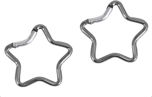2Pcs Gray Color Carabiner Clip, Star Shaped Climbing Buckle, Aluminum Alloy Heavy Duty Keyring Hook for Camping Fishing Hiking Traveling Aluminum Key Chain Clip Accessories Outdoor, Car Keychain