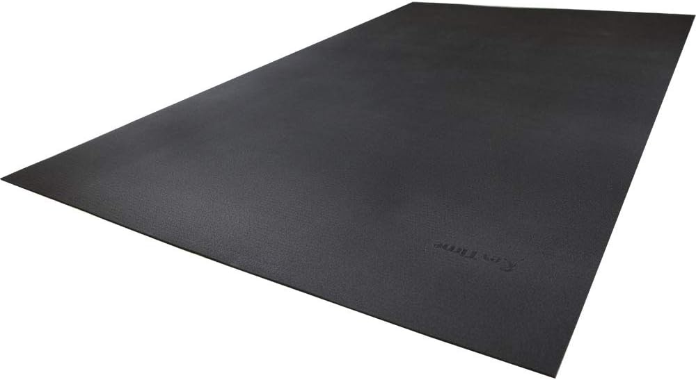 RevTime Extra Large Exercise Mat 8 x 5 feet (96" x 60" x 1/4") 6 mm Thick & High Density Mat for Home Cardio and Yoga Workouts, Durable Gym Mat, Black