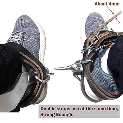 DUTHCEN Tree Climbing Spikes - Tree Climbing Gear Arborist Tree Climbing Kit Cowhide Leather, for Logging, Tree surgen, Hunting, 17.5 in