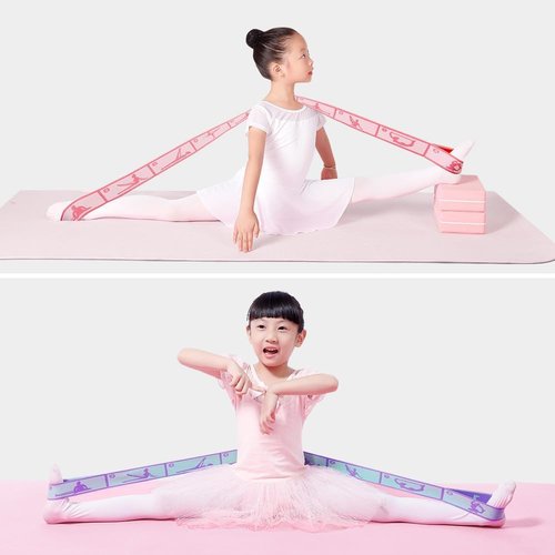 2 PCS Kids Stretching Strap & Band for Dance, Ballet & Cheer – 8-Loop Adjustable Elastic Equipment for Yoga, Gymnastics Workout, Children's Fitness and Ballet Training Stuff