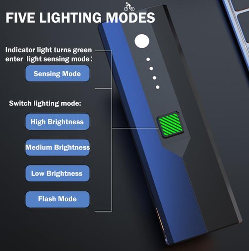 4 Pack Bike Lights Front and Back,Rechargeable USB-C Strong Brightness Bike Headlight and Tail Light,Waterproof Bicycle Light for Mountain,Road,Commuter Cycling -Fits All Bikes