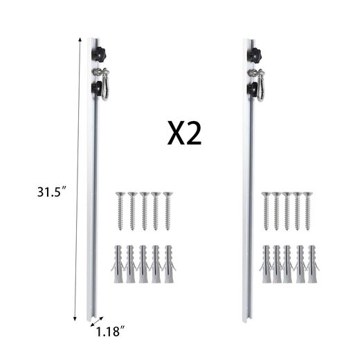 Resistance Band Wall Anchor,Gym Resistance Bands,djustable Workout Wall Anchor System,for Resistance Band Exercises,with 2 Rail and 2 Rail Car,Easy Installation(double set,No Resistance Bands)