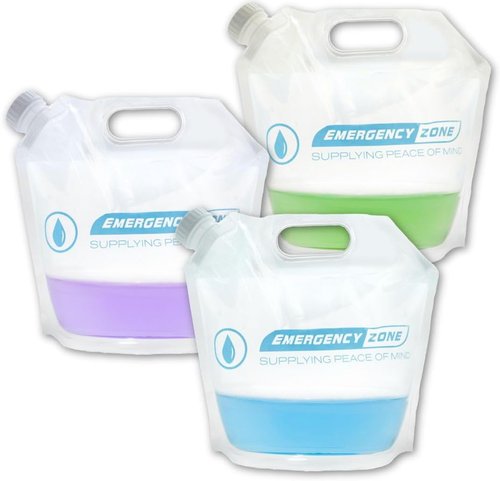 4 Liter/1-Gal Water Pouch for Emergency Water/Food Storage, Camping, and Hurricane Supplies for Home | Compact Collapsible Water Container