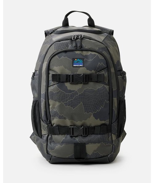 Rip Curl Men's 33L Posee Search Backpack with Laptop Section, Sunglasses and Drink Bottle Pocket, Black/Olive, One Size