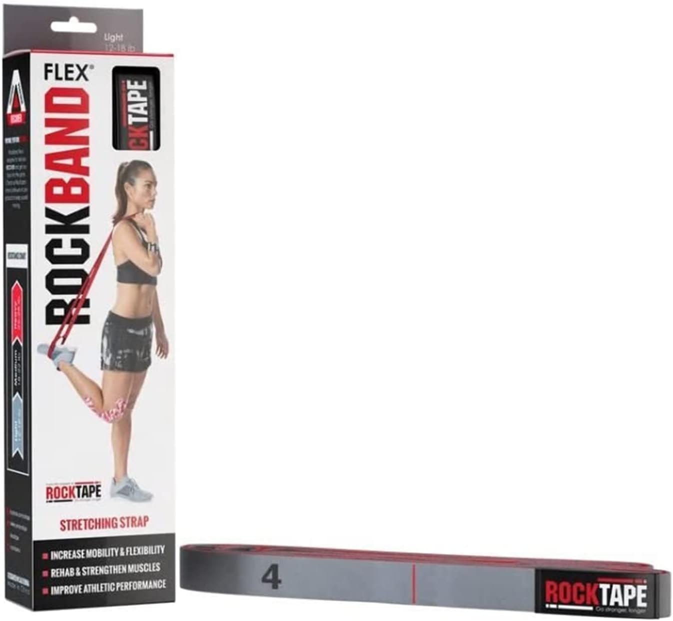 RockTape RockBand Flex Ultra-durable Resistance Bands with Handles and Loops