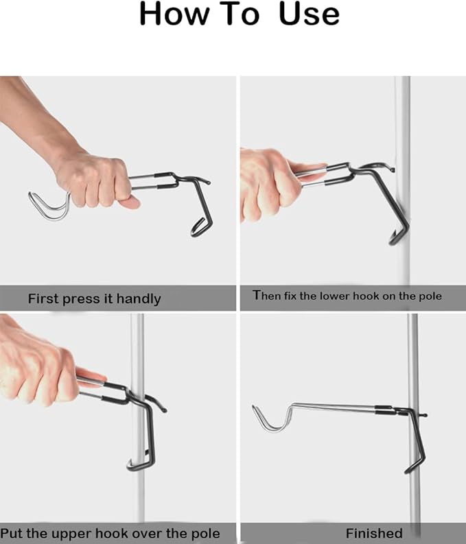2Pack Camping Hook Hanger Stainless Steel lamp Hanger Stand Camping Lantern Hook Non-Slip Lamp Hanger
