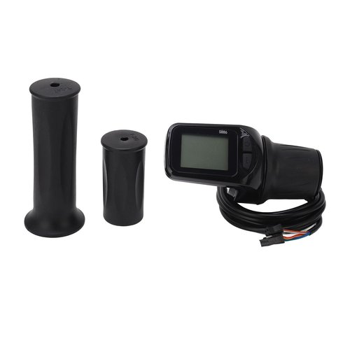 Leapiture Electric Bike Half Throttle Grip, S886 Electric Bike Throttle Handle with LCD Display Panel Headlight Interface 5P + 2P Ordinary Cable for 24V 36V 48V 60V