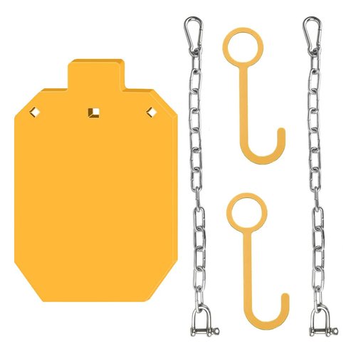 Steel Targets for Shooting (Yellow-Rectangular, Steel Target,2 Hooks and 2 Steel ChainBrackets)