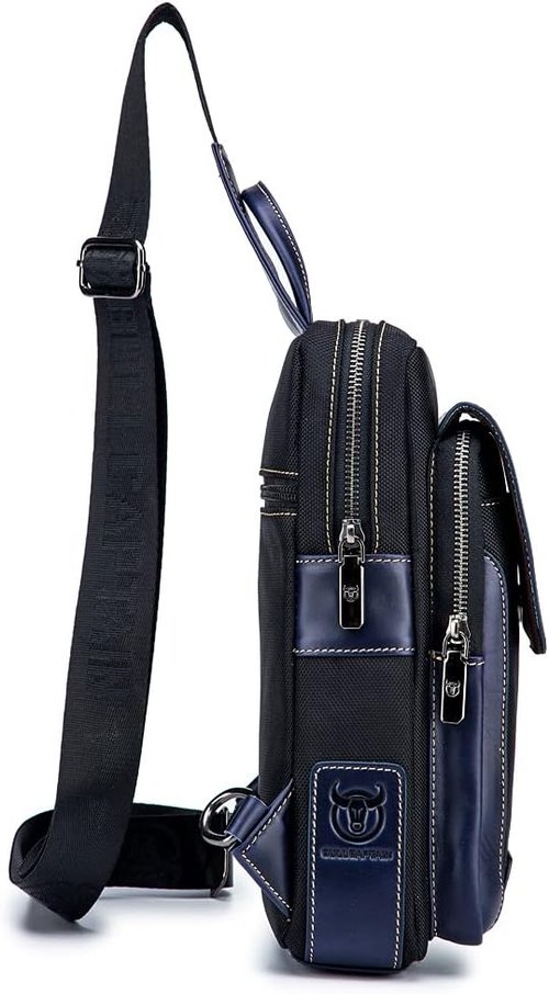 Leather Sling Bag Backpack for Men Women Crossbody Shoulder Chest Day Pack Outdoor Travel Camping Tactical Daypack