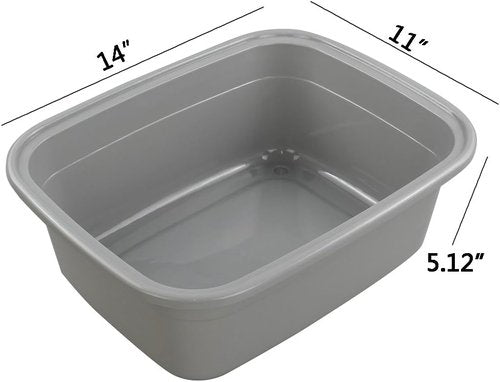 12 Quart Dish Pan Basin, 14" x 11" x 5.12", Set of 4