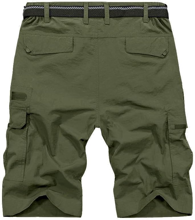 Toomett Men's Hiking Cargo Shorts Quick Dry Outdoor Travel Shorts for Men Fishing Camping Casual with Multi Pocket(6222,Army Green,36)