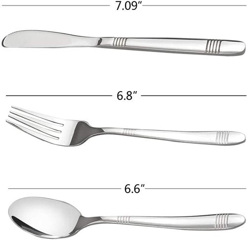Begale 4-Set Stainless Steel Camping Flatware for Student, Traveling Knives Forks Spoons with Case