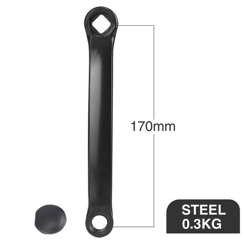 WEEROCK Bike Left Crank Arm 170mm Steel Diamond Hole Bicycle Replacement Prats, Black