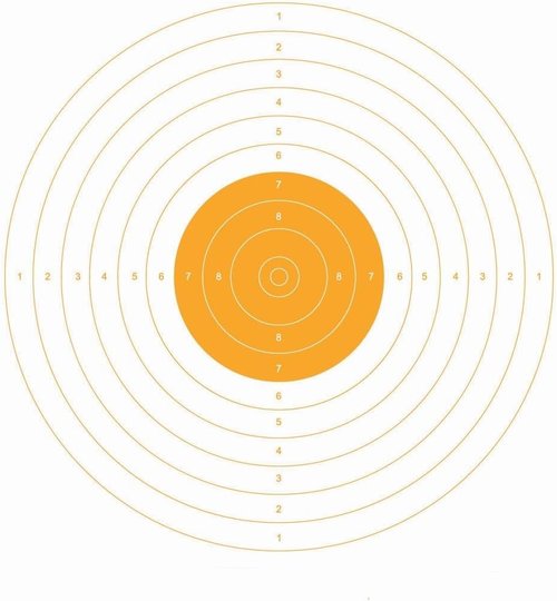 B-40/1 Shooting Targets – Slow Fire- 50 Yard Pistol & Handgun Practice - High-Visibility Bullseye Target Sheets for Indoor & Outdoor Shooting Ranges, Air Pistol, (100 Target Pack)