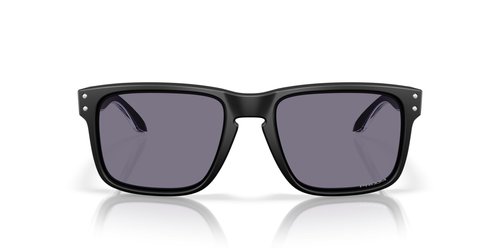 Oakley Men's OO9244 Holbrook Low Bridge Fit Rectangular Sunglasses, Matte Black/Prizm Grey, 56 mm