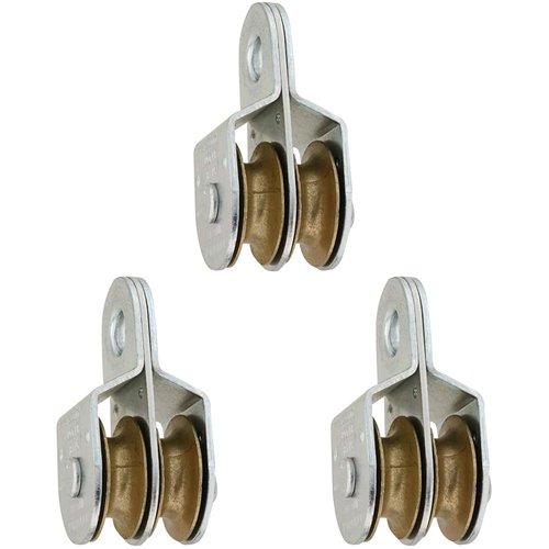 National Hardware N199-810 3214BC Fixed Double Pulleys in Zinc, 1-1/2" (Pack of 3)