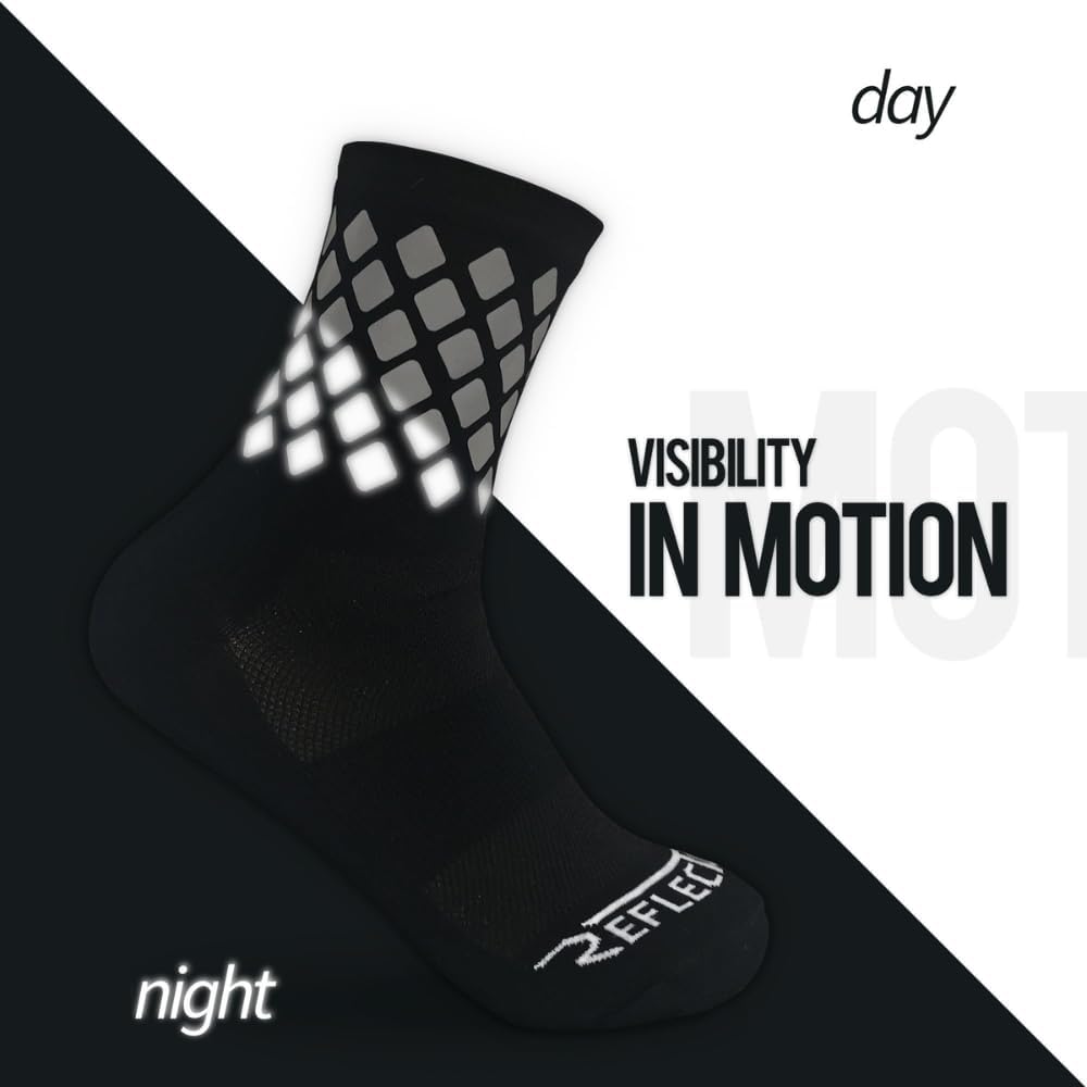 Reflective Socks - High Visibility Sports Socks Cushioned, Biomotion Safety Gear for Outdoor Athletes